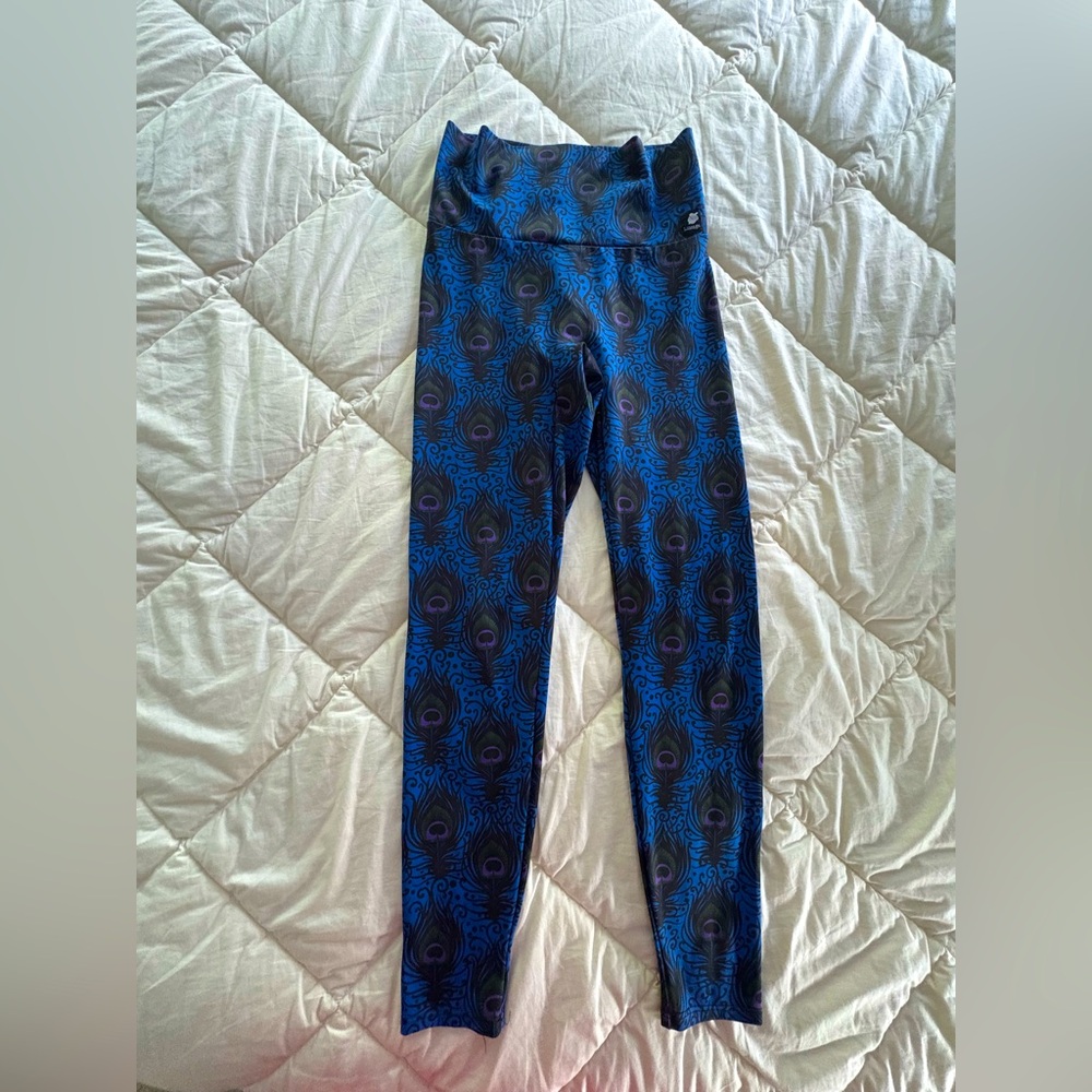 Lineagewear Blue Peacock Print Leggings